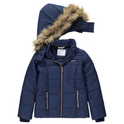 Parka matelassée doublée sherpa + capuche amovible fille