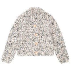 Gilet en tricot pop-corn effet poil fille