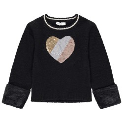 Pull en maille avec sequins magiques fille