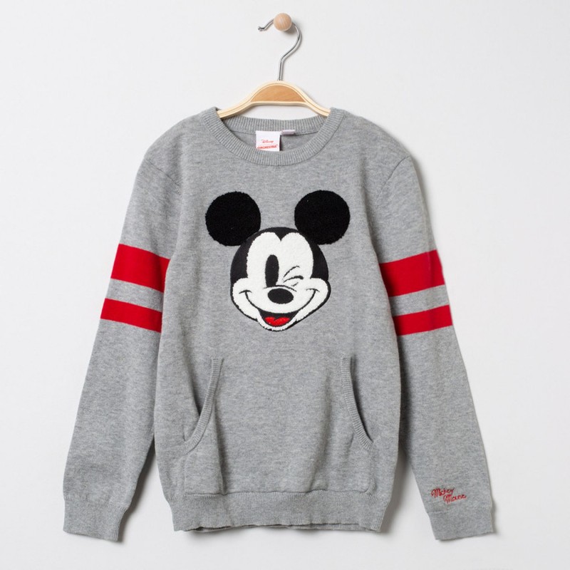 Pull en tricot motif Mickey Disney pour enfant garçon