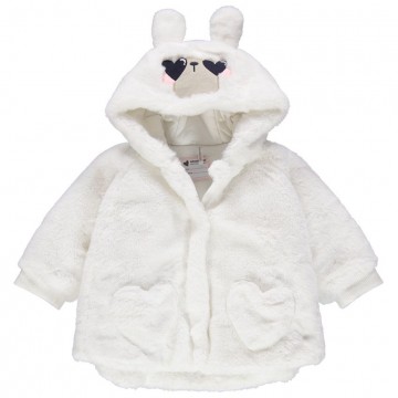 Veste en sherpa forme cape avec capuche bébé fille