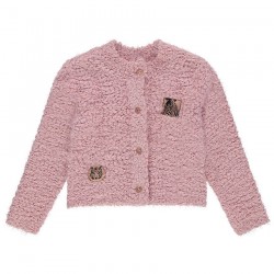 Gilet en tricot pop-corn fille