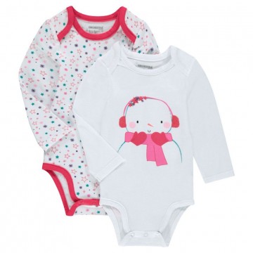 Lot de 2 bodies motif esprit Noël bébé fille