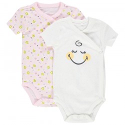 Lot de 2 bodies manches courtes "SmileyWorld" bébé fille