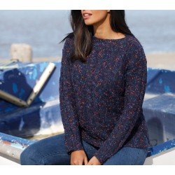 Pull col bateau maille bouclette