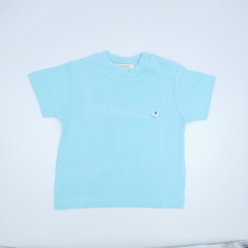 Tee-shirt turquoise bébé garçon