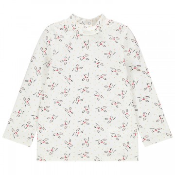 Sous-pull en coton bio imprimé bébé fille