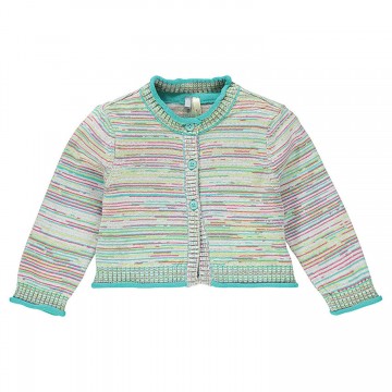 Gilet fin en fil multicolore bébé fille