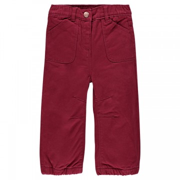 Pantalon en twill doublé micropolaire bébé fille