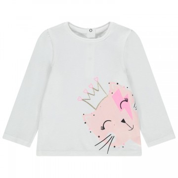 Tee-shirt manches longues en coton bio bébé fille