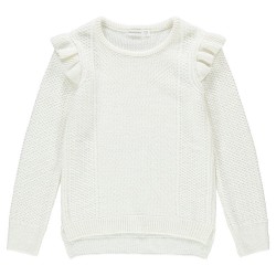 Pull en tricot avec volants fille