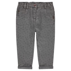 Pantalon en coton imprimé doublé jersey bébé fille