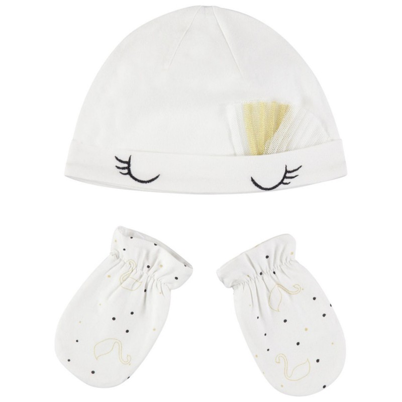 Ensemble bonnet et moufles bébé