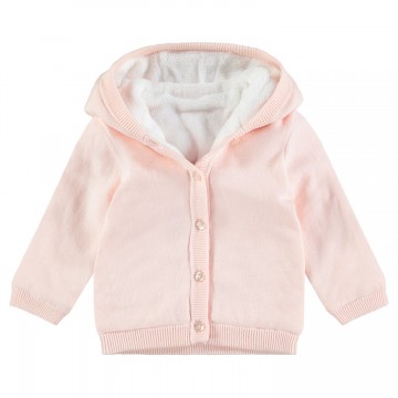 Gilet à capuche en tricot doublé sherpa bébé fille