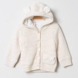 Veste en tricot doublée sherpa bébe fille