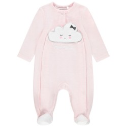 Dors-bien en velours motif nuage bébé fille