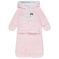 Combi-pilote en velours doublée jersey bébé fille