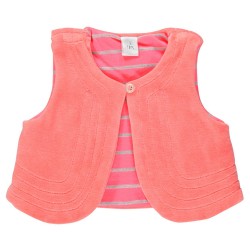 Gilet sans manches en velours bébé fille