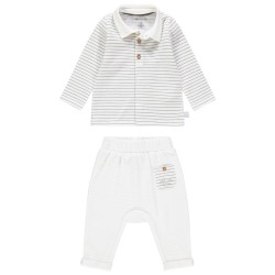 Ensemble avec polo rayé et pantalon bébé garçon