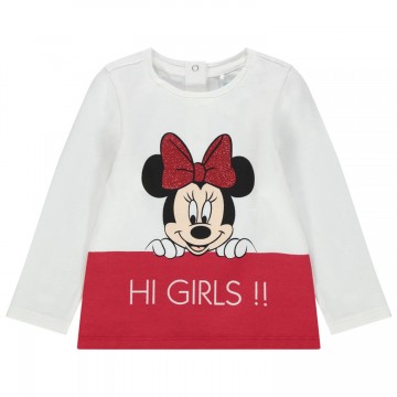 Tee-shirt manches longues en coton bio "Minnie" bébé fille