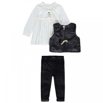 Ensemble tunique, gilet et pantalon bébé fille