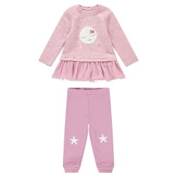 Ensemble tunique effet 2 en 1 et pantalon bébé fille