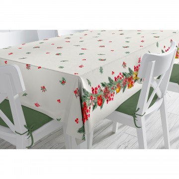 Nappe imprimé baies de Noël rectangulaire 140x300 cm