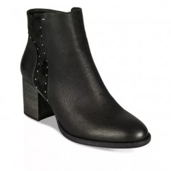 Boots bi-matière à talon femme