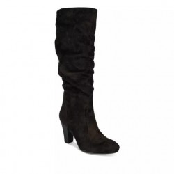 Bottes plissées textile velours femme