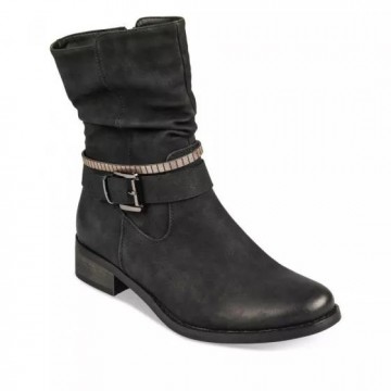 Boots plissées en nubuck femme