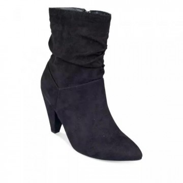 Boots plissées velours femme