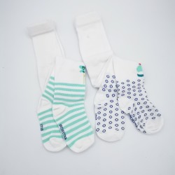 Lot de 2 paires de collants bébé fille