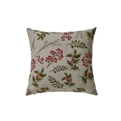 Lot de 2 housses de coussin imprimé houx