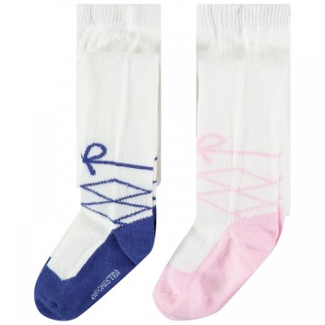 Lot de 2 collants en tricot bébé fille