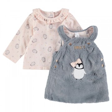 Ensemble tee-shirt et robe en sherpa bébé fille