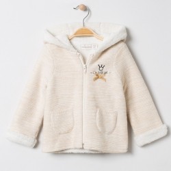 Veste à capuche en tricot bébé fille