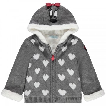 Veste en tricot "Minnie" avec doublure en sherpa bébé fille