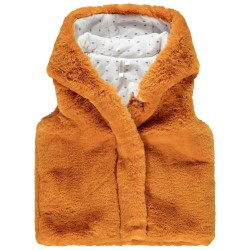 Gilet à capuche en sherpa pour bébé fille