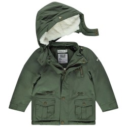 Parka en toile doublée sherpa à capuche amovible bébé garçon