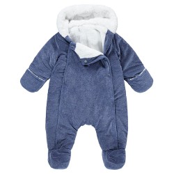 Combi-pilote en velours avec doublure sherpa bébé garçon