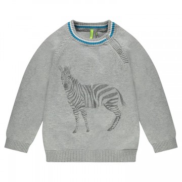 Pull en tricot avec zèbres printé bébé garçon