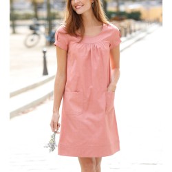 Robe housse manches courtes unie