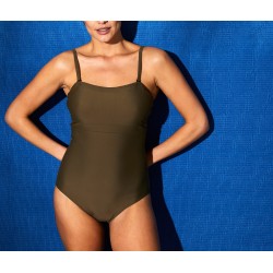 Maillot de bain 1 pièce bandeau amincissant - bretelles amovibles