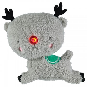 Renne en peluche avec nez lumineux