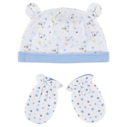 Ensemble bonnet et moufles bébé garçon