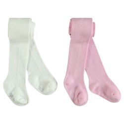 Lot de 2 collants épais unis bébé fille