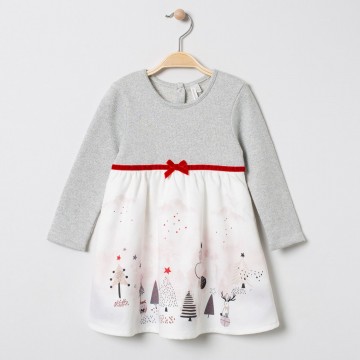 Robe manches longues esprit Noël bébé fille