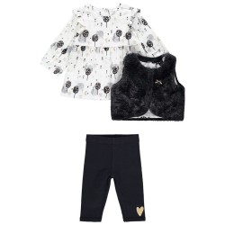 Ensemble gilet, tunique et legging bébé fille