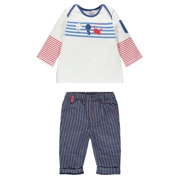 Ensemble marinière et pantalon rayé bébé garçon