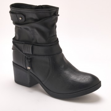 Boots plissées nubbuck femme